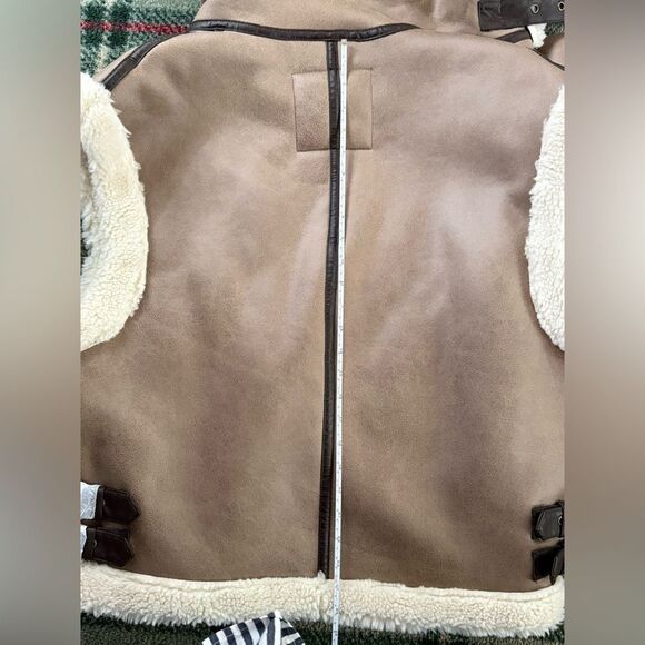 Zara Limited Edition pearlized brown coated double faced vest w buckles - NWOT M - Picture 12 of 15